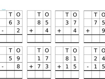 Column subtraction 2 digit Resources