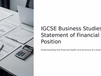 IGCSE Balance Sheet