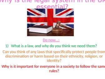 PSHE lesson - Why is the legal system in the UK essential?
