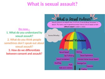 PSHE lesson - What is sexual assault?