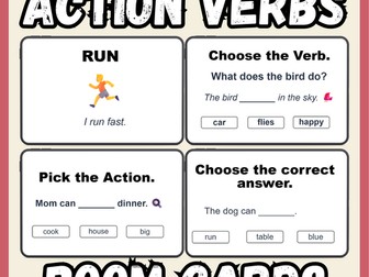 Action Verbs Boom Cards - Interactive Learning Deck