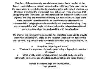 A-Level Psychology - Forensic Psychology Extension Activity with MODEL ANSWER