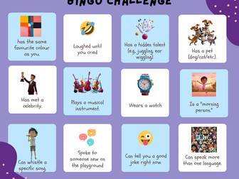 Friendship Bingo Card