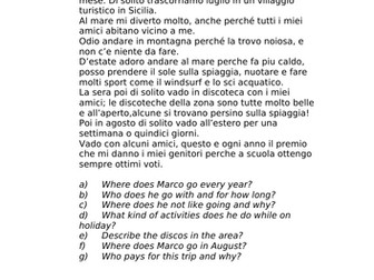 Le vacanze (Holidays in Italian)