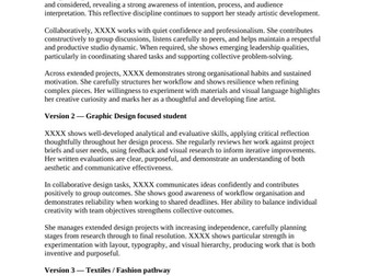 UCAS complete references for Art & Design A-Level Students