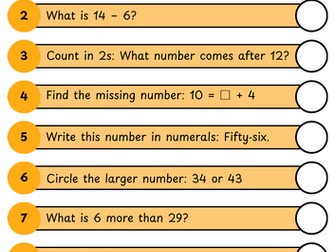 Year 2 - 12 Weeks of Arithmetic Questions