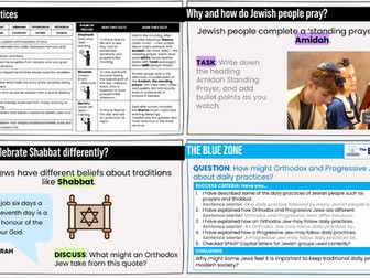 ETHICS Judaism Prayer and Shabbat KS3 Religious Education / RS / RE