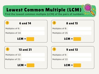 Multiples and Factors Worksheet