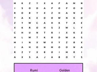 KPOP Demon Hunters Wordsearch