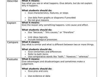 6-Mark Question Command Word Table