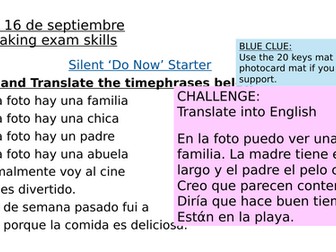 Speaking Revision lessons AQA Spanish GCSE 2026