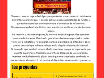 La Tomatina KS4 challenging reading