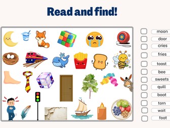 Read and Find Vocabulary Worksheet