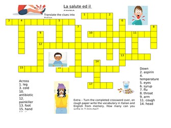 Free Italian resource. La Salute, 3 vocab exercises