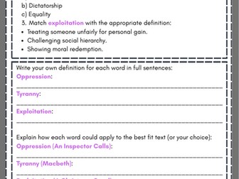 English Literature Tier 2 Vocabulary Test
