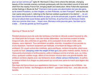 MOCK EXAM REVISION: A/AS LEVEL FRENCH "Boule de Suif" exam questions