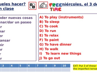 Que sueles hacer? Soler + verb