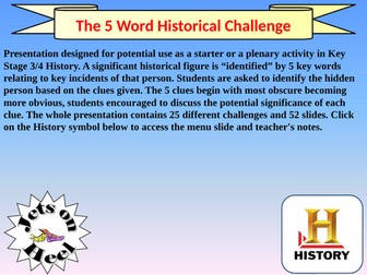 The 5 word Historical Challenge