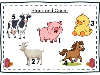 Farm stack and count activity for EYFS