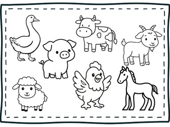 Farm animal painting activity for EYFS