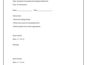 Quadratic Inequalities