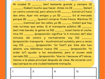 la ciudad IGCSE grammar gap fill