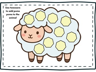 Farm funky fingers pom pom activity for EYFS