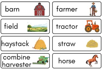 Farm vocabulary cards for EYFS & KS1