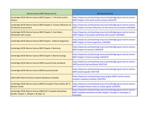 Cambridge IGCSE Marine Science (0697) – Complete  Bundle