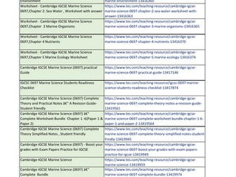 Cambridge IGCSE Marine Science (0697) – Complete  Bundle