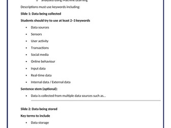OCR AAQ IT: Data Analytics F201 Big Data & Machine Learning Revision Mocks for each LO1 - 5