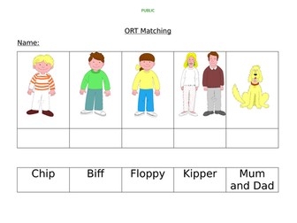 ORT cut and stick matching sheet