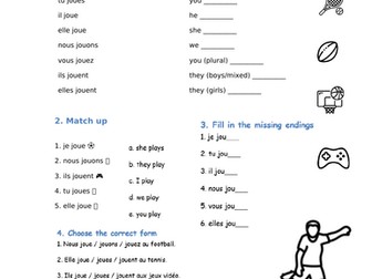 Jouer revision present tense