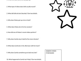 GCSE Spanish Celeb Culture reading