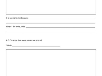 Special places introduction activity RE KS1