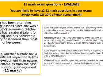 AAQ Early Childhood Development Unit 1 9 & 12 mark practice and support