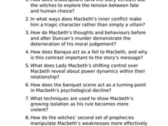 Macbeth Inspired Comprehension