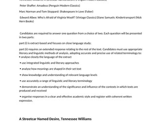 "A Streetcar Named Desire" A /AS LEVEL ENGLISH LITERATURE revision