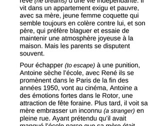 A LEVEL FRENCH revision "Les 400 coups"