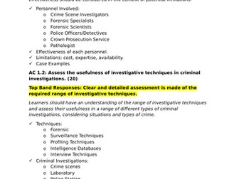 Criminology Unit 3 - Folder Checklist (WJEC)