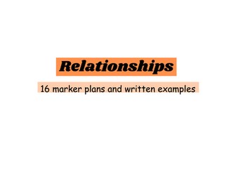 AQA A-Level Psychology Relationships- 16 marker plans and example essays