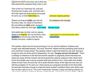 "The Owl" by Edward Thomas: A /AS LEVEL ENGLISH LITERATURE analysis