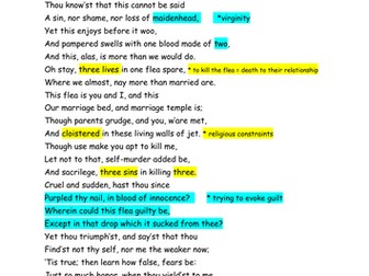 A /AS ENGLISH LITERATURE poetry anthology "The Flea" John Donne