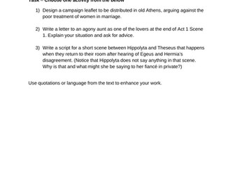 Lesson Plan - A Midsummer Night's Dream Act 1, Scene 1