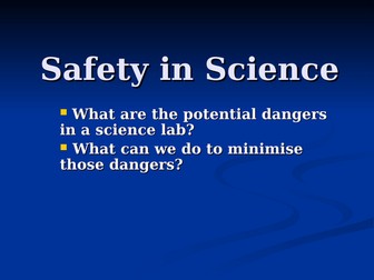 KS3 Safety in science pack