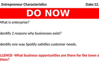 Entrepreneur characteristics