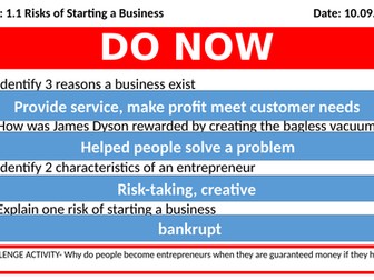 Risks of starting a business