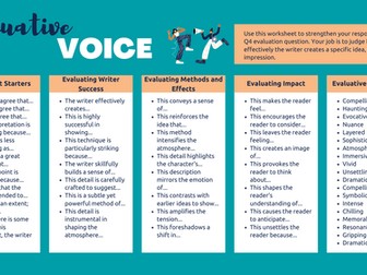 AQA Question 4,  Language Paper 1 - Evaluative Voice