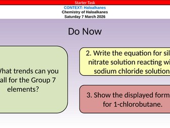 OCR A Level Chemistry Chapter 15 - Haloalkanes