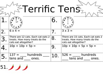 Maths Starters Year 2 Spring